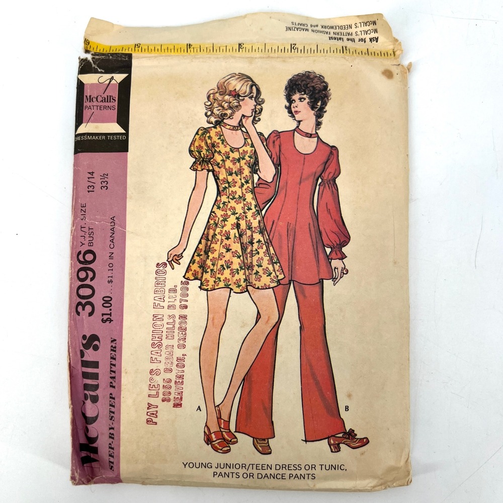 Vintage 70s Dress or Tunic‎ Poet Sleeves Puffed Sleeves Hippie Boho Retro Groovy